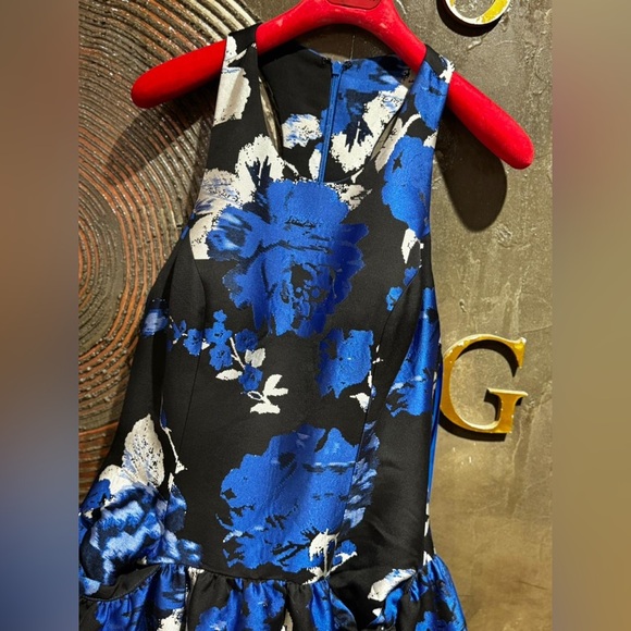 NWT Jovani blue floral evening gown halter neck size 6 - Picture 3 of 5